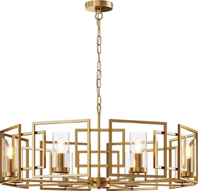 Produktbild von Maytoni Bowi Pendelleuchte H009PL-08G 8xE14, Gold, aus Metall, exkl. Leuchtmittel