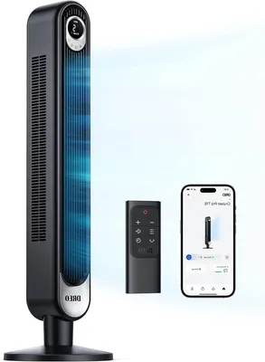 Produktbild von Leiser Standventilator – Fußventilator – Regelt die Raumtemperatur – Steuerung über intelligentes Display – 106 cm – Schwarz