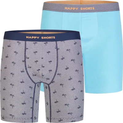 Produktbild von Happy Shorts Herren Boxer Jersey Long 2-Pack sortiert 3 - Größe XL