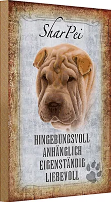 Produktbild von Holzschild Spruch 20x30cm Shar Pei Hund
