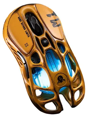 Immagine prodotto di Mouse da gioco wireless GravaStar Mercury M1 Pro, dongle 1K, 26.000 DPI, PAW3395, 5 luci RGB Glowsync, Combat Yellow