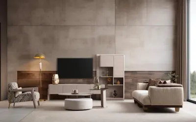 Produktbild von Komplette Wohnzimmer Garnitur 3-Sitzer Couchtisch Hocker Sessel 5tlg