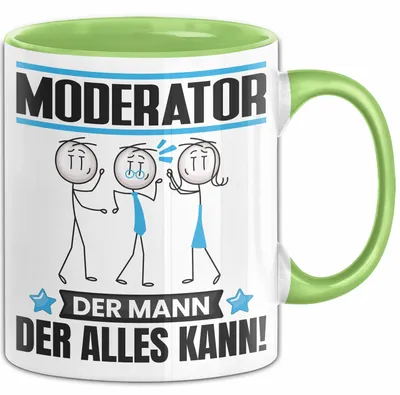 Produktbild von Moderator Tasse Geschenk für Moderator Der Mann Der Alles Kann Geschenkidee zum Geburtstag (Grün)