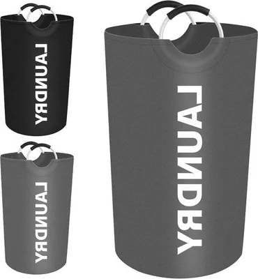 Produktbild von Faltbarer Wäschekorb 90L schwarz wasserdicht