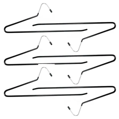 6er-Set Antirutsch-Hosenbügel, S-förmig, schwarz, 34,7 cm