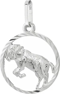 Produktbild von Widder Sternzeichen 925er Sterlingsilber 15mm Kettenanhänger Horoskop Zodiak