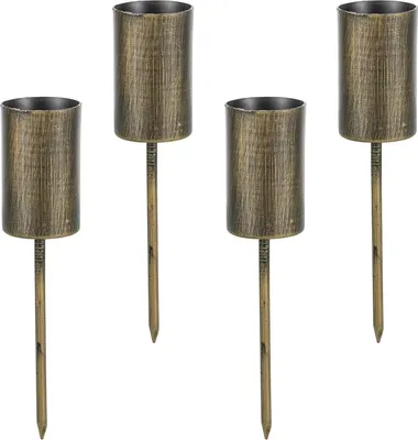 Produktbild von Kerzenhalter Adventskranz Gold Halterung - 4er Set Stabkerzenhalter zum Stecken Kerzenständer Stabkerzen Metall Kerzenstecker Kerzenpick für DIY Advent Kranz Deko