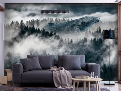 Produktbild von Vlies Fototapete Wald Abstrakt 350x256 cm Tapeten Wandtapete XXL Natur Nebel Wal Botanik Bäume c-C-0473-a-a