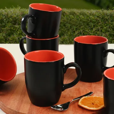 Produktbild von Hermia Concept, ST101206F737A000000MAET900, Kaffeebecher, Tassenset (6-teilig), Schwarz, Keramik, 9 x 9 cm