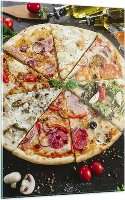 Produktbild von Bilder auf glas - Einteilig - Pizza Käse Tomaten - 50x70cm - Glasbilder - Wandbilder - Bilder - zum Aufhängen bereit - Wanddekoration aus Glas - Glas Bilder - Wandbild auf Glas - GPA50x70-4118