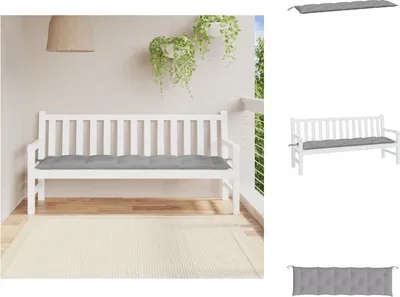 Produktbild von vidaXL Gartenbank-Auflage Grau 180x50x7 cm Oxford-Gewebe -  Sitzpolster
