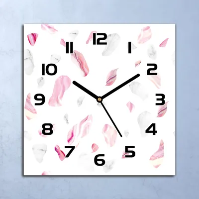 Produktbild von Wanduhr Echt-Glas-Küchenuhr Marmor & Rosa Steine Quarz 30x30 Deko Bilder