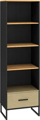 Zdjęcie produktu dla Regał wysoki COLIN 03 dąb złoty craft/czarny