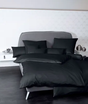 Produktbild von Janine Design Mako-Satin-Bettwäsche-Garnitur 31001 Colors Farbe schwarz Größe 240x220 + 2x 80x80