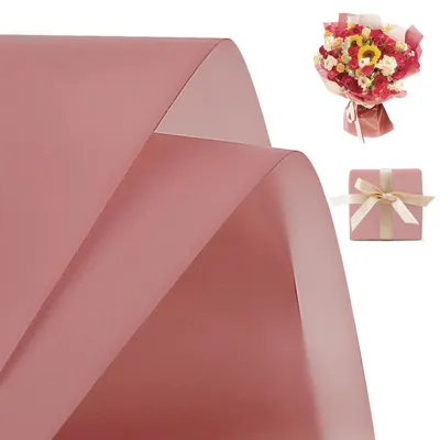 Image de Papier d'emballage, bouquet de fleurs, rose pâle, imperméable, 20 feuilles, 54x57 cm