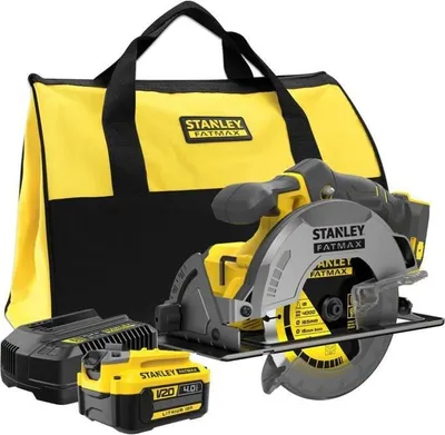 Image de Scie Circulaire sans Fil Stanley Fatmax, 18V, 165mm, Profondeur de Coupe 54mm, 4Ah Batterie
