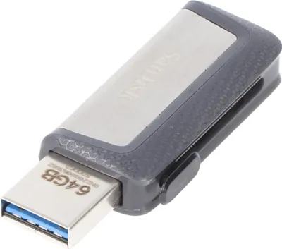 Produktbild von SanDisk 173338, 64 GB, USB Type-A / USB Type-C, 150 MB/s, Dia, 9,1 g, Schwarz, Silber