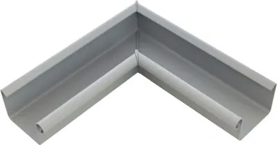 Produktbild von INEFA Rinnenwinkel 90 Grad kastenförmig Innenwinkel, PVC NW115 / 115mm Grau Wulst innen, Verbindungsstück Dachrinnenzubehör,  Germany
