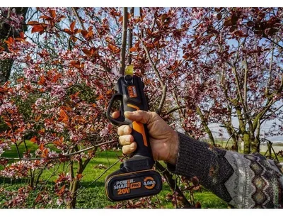 Image de Sécateur sans fil à batterie 20V - WG330E9 - livré sans batterie ni chargeur - l.25cm - orange