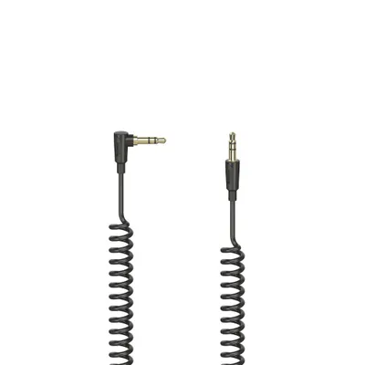 Image de Cordon spiralé, jack mâle 3,5 mm 90 °/conn. mâle, stéréo, 1,5 m