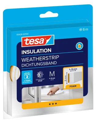 Produktbild von Tesa Dichtungsbänder Universal 9 mm x 6 m weiß