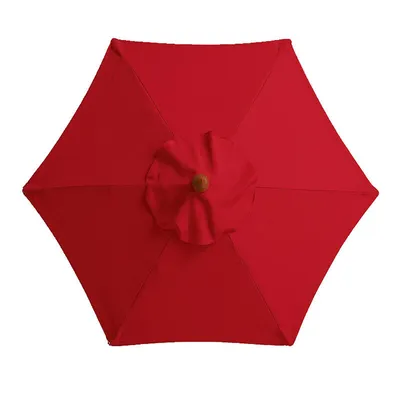 Produktbild von Topchances 3 m 6 Rippen Sonnenschirm Ersatz Baldachin Abdeckung Outdoor Markt Tisch Schirm Schirm Baldachin Anti-Ultraviolett Regenschirm Ersatz Stoff,Rot