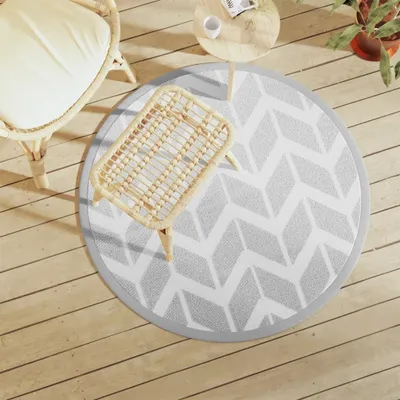 Produktbild von "2026 Promotion" Outdoor-Teppich ARAKIL Grau Ø120 cm PP - Outdoorteppiche CC22420