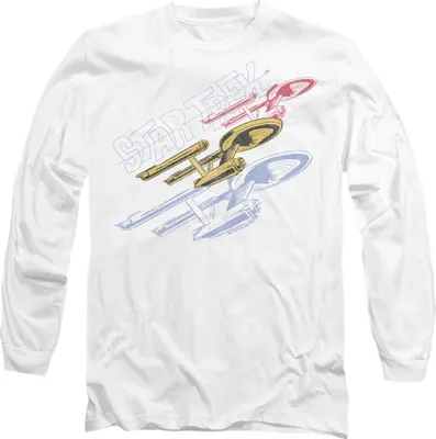 Immagine prodotto di Star Trek - Maglietta "Tri Enterprise" per uomo/donna Unisex TV10398 (S) (Bianco)