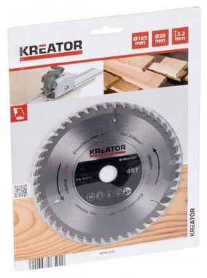 Produktbild von Kreator Sägeblatt 165mm Hartmetall 48 Zähne Holz