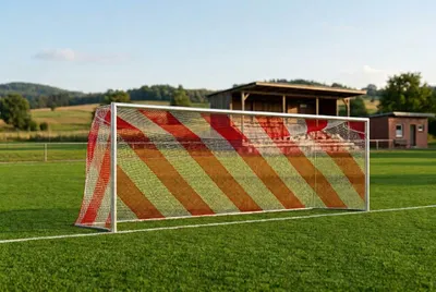 Produktbild von Fußballtor - Bundesliga - 7,32 x 2,44 m - mit Netzbügel weiß Kunststoff-Netzhaken Ohne Ohne, KI-generiertes Bild