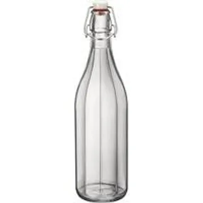 Productafbeelding van Transparante 1 Liter Glazen Fles met Witte Beugelsluiting