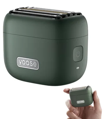 Produktbild von MINI 5 Rasierer Herren Elektrisch Elektro Bart Trimmer Elektrorasierer Gesichtsrasierer Männer IPX7 Wasserdicht Wiederaufladbar mit USB C 100 Min Grün