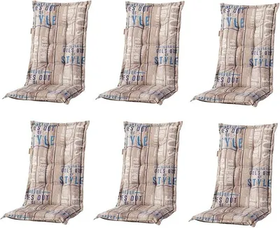 Produktbild von 6 x 8 cm Luxus Hochlehner C 306", Taupe - blau gestreift mit Schriftzug