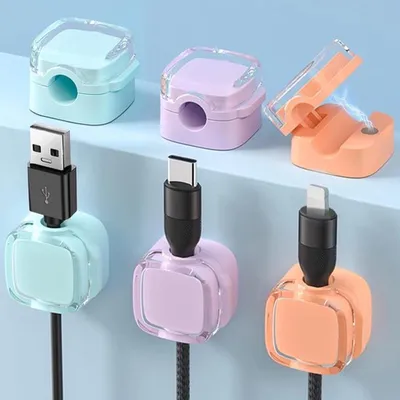 6 Stück Schwarze Schreibtisch Kabelorganisatoren - Starke Klemmclips für das Homeoffice und Kabelmanagement