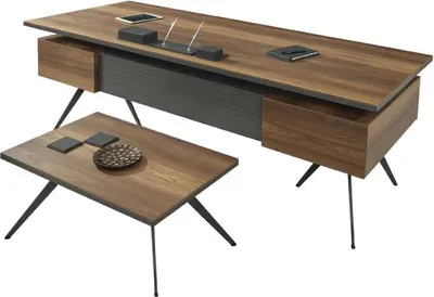 Produktbild von Schreibtisch Mit Schubladen Couchtisch Holztische Tisch Set Arbeitszimmer