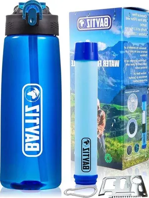 Image de Kit de filtre à eau potable au charbon actif pour le camping et la randonnée