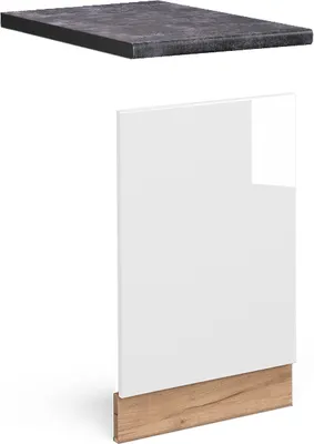 Produktbild von Frontblende Vicco Fame-Line Weiß Hochglanz 45 cm , AP Anthrazit, Model 45886