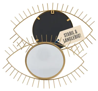 Produktbild von Out of the blue Goldener Metall-Spiegel „Auge“ - 34 x 1 x 22,5 cm - Moderner Wan