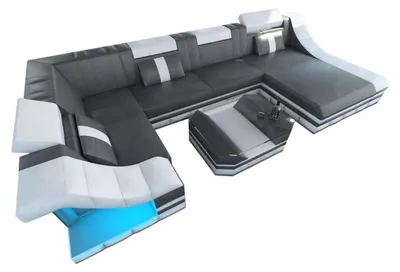Produktbild von Mini Wohnlandschaft Turino U-Form in Leder
