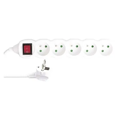 Obrázok produktu pre EMOS Extension cable with switch 5 sockets 10m, baltas