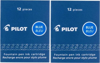 Produktbild von Pilot Namiki Tintenpatronen für Füllfederhalter – Set mit 2 Stück – Blau – 12 Patronen pro Packung (2 Packungen)