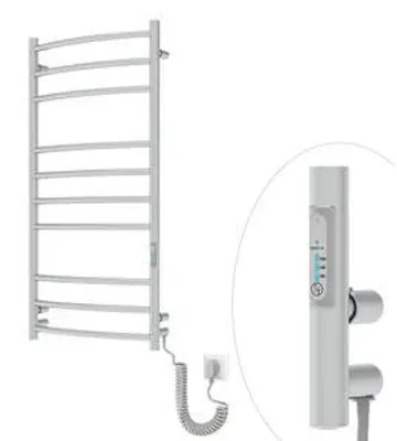 Zdjęcie produktu dla Grzejnik łazienkowy elektryczny stal nierdzewna chrom Ladder 10 168W 96x48 cm energooszczędny