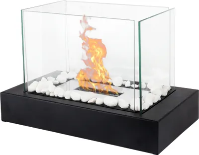 Produktbild von Fiérza Tischkamin - Tischfeuer Komplettset - 35CM - inkl. Dekosteine - Bioethanol Kamin für Indoor & Outdoor - Unendliche Brenndauer & Lagerfeueratmos