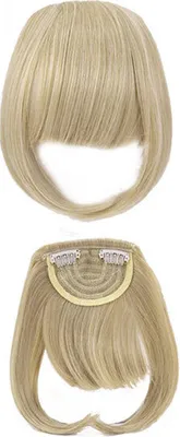 Immagine prodotto di Estensione per capelli di pony, estensione professionale per capelli, estensione per capelli, look naturale per capelli, dà volume, lunghezza e lucentezza, bionda - Hairbangs