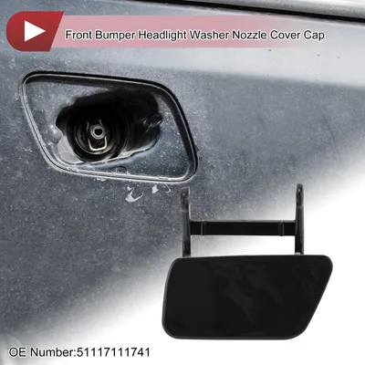 Produktbild von Front Left Kotflügel Scheinwerfer Waschdüse Abdeckung Für BMW 525i 2004-2005 2.5L L6 - Benzin No 51117111741 Kotflügelleiste Düsenabdeckung Schwarz Kunststoff 1 Stk