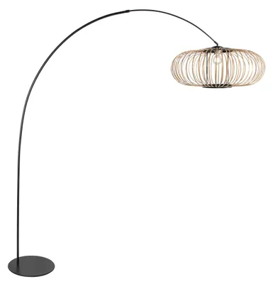 Produktbild von Anne Lighting - stehlampe - Curve - natürlich schwarz - bambus metall - bogenlampe - E27 - 4518ZW