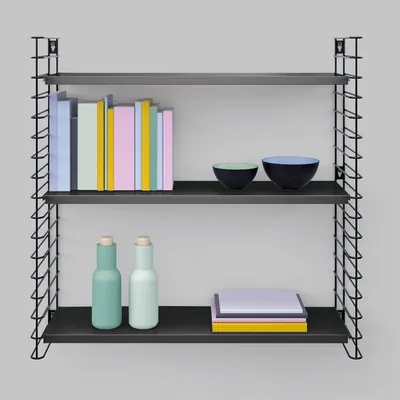 Immagine prodotto di Metaltex TOMADO libreria con 3 ripiani in metallo 70x21x68 cm 377603080 NERO