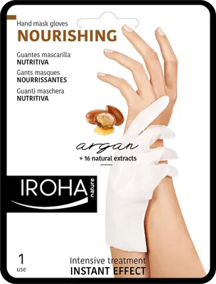Zdjęcie produktu dla IROHA Nourishing Gloves Mask - Argan Oil IROHA Nature