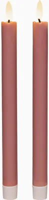Produktbild von Anna Collection Led Tischkerzen - 2x - rosa - 25 cm - 3D Flamme