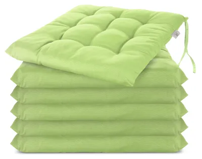 Image de Ensemble de 6 coussins décoratifs pour chaises de jardin, couleur verte